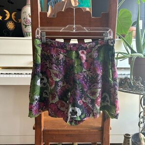 Buffalo David Bitton Green and Purple Skorts with Floral Design M
